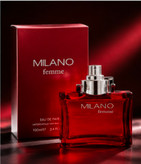 ادکلن قرمز زنانه میلانو محصول پر طرفدار کشور ایتالیا با لیبل اصالت و اورجینال حجم 100 میل