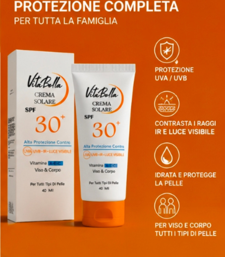 کرم ضد آفتاب بی رنگ spf30 ویتابلا اورجینال حجم 40 میل