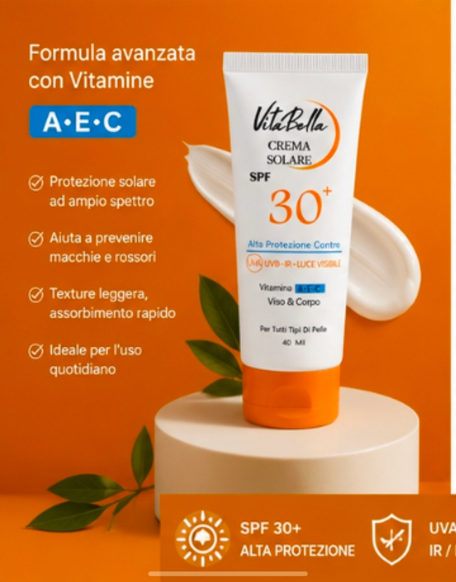 کرم ضد آفتاب بی رنگ spf30 ویتابلا اورجینال حجم 40 میل