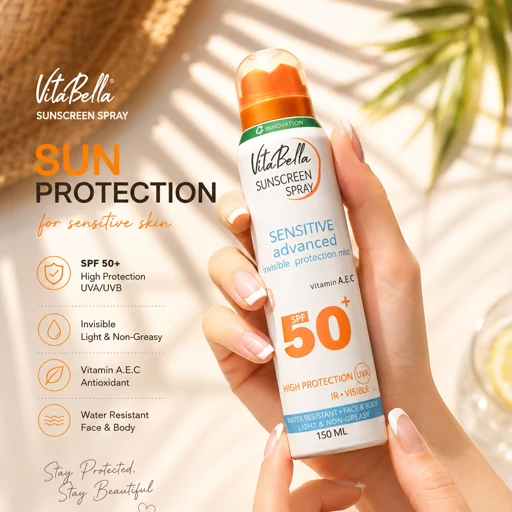 اسپری ضد آفتاب spf 50 برند ویتابلا ایتالیا اورجینال